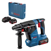Акумулаторен перфоратор Bosch с безчетков двигател  с 2 батерии и зарядно, SDS-plus, 18 V, 5 Ah, 2.4 J, 0-4350 уд./мин, GBH 187-Li