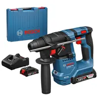 Акумулаторен перфоратор Bosch с безчетков двигател  с 2 батерии и зарядно, SDS-plus, 18 V, 2 Ah, 1.5 J, GBH 18V-18