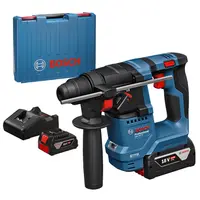 Акумулаторен перфоратор Bosch с безчетков двигател  с 2 батерии и зарядно, SDS-plus, 18 V, 4 Ah, 1.5 J, GBH 18V-18