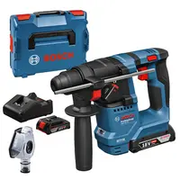 Акумулаторен перфоратор Bosch с безчетков двигател  с 2 батерии и зарядно, SDS-plus, 18 V, 2 Ah, 1.5 J, GBH 18V-18