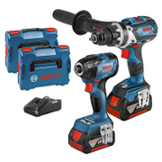 Комплект акумулаторни инструменти Bosch  с 2 батерии и зарядно, GSR 18V-110, GDR 18V-210, 18 V, 5 Ah - product - 004 BSH3426