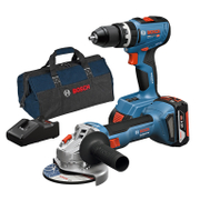 Комплект акумулаторни инструменти Bosch  с 2 батерии и зарядно, GSB 18V-65, GWS 18V-8, 18 V, 4 Ah - product - 004 BSH3431