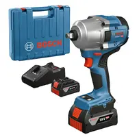 Акумулаторен гайковерт Bosch с безчетков двигател  с 2 батерии и зарядно, 18 V, 5 Ah, 780 Nm, квадрат, 1/2", GDS 18V-780