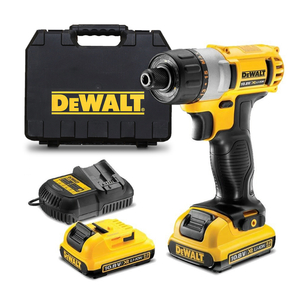 Винтоверт DeWALT акумулаторен 10.8 V, 2 Ah, 8 Nm, 1/4", шестостен, 0.8-10 мм, DCF610D2
