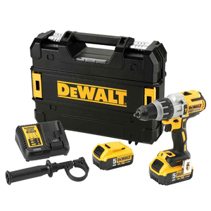 Бормашина винтоверт DeWALT акумулаторна ударна с 2 батерии и зарядно, 18 V, 5 Ah, 95 Nm, 1.5-13 мм, DCD996P2