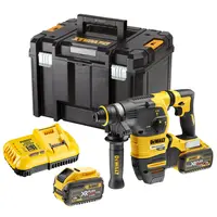 Акумулаторен перфоратор DeWALT с безчетков двигател  с 2 батерии и зарядно, SDS-plus, 54 V, 3 Ah, 3.5 J, 0-4480 уд./мин, DCH333X2
