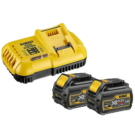 Акумулаторна батерия DeWALT Li-Ion със зарядно у-во  18/54 V, 2/6 Ah, 2 бр., DCB118T2