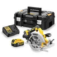 Акумулаторен ръчен циркуляр DeWALT  с 2 батерии и зарядно, 18 V, 5 Ah, ф 184 мм, 5500 об./мин, DCS570P2
