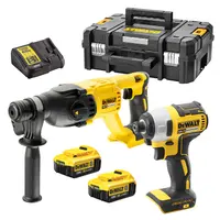 Комплект акумулаторни инструменти DeWALT  с 2 батерии и зарядно, DCF787N, DCH133N, 18 V, 4 Ah, DCK2023M2T