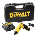 Акумулаторен винтоверт DeWALT с колекторен двигател  с 2 батерии и зарядно, 7.2 V, 1 Ah, 4 Nm, 1/4", шестостен, DCF680G2