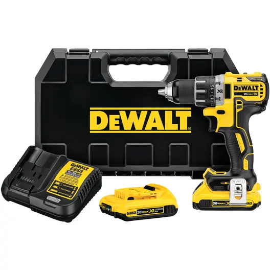 Акумулаторен винтоверт DeWALT с безчетков двигател  с 2 батерии и зарядно, 18 V, 2 Ah, 70 Nm, 1.5-13 мм, CD791D2