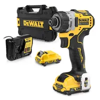 Акумулаторен винтоверт DeWALT с безчетков двигател  с 2 батерии и зарядно, 12 V, 2 Ah, 8 Nm, шестостен, DCF601D2