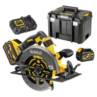 Акумулаторен ръчен циркуляр DeWALT  с 2 батерии и зарядно, 54 V, 2 Ah, ф 190 мм, 5800 об./мин, DCS578T2
