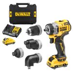 Акумулаторен винтоверт DeWALT с безчетков двигател  с 2 батерии и зарядно, 12 V, 3 Ah, 57.5 Nm, 1.5-10 мм, DCD703L2T