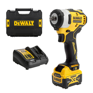 Гайковерт акумулаторен DeWALT с безчетков двигател с 1 батерия и зарядно, 12 V, 5 Ah, 339 Nm, 339 Nm, квадрат, 3/8", DCF903P1