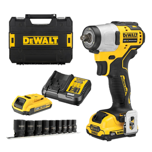 Гайковерт акумулаторен DeWALT с безчетков двигател с 2 батерии и зарядно, 12 V, 2 Ah, 270 Nm, 270 Nm, квадрат, 3/8", DCF902D2K