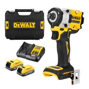 Гайковерт акумулаторен DeWALT с безчетков двигател с 2 батерии и зарядно, 18 V, 1.7 Ah, 406 Nm, 610 Nm, квадрат, 1/2", DCF921E2T