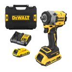 Акумулаторен гайковерт DeWALT с безчетков двигател  с 2 батерии и зарядно, 18 V, 2 Ah, 406 Nm, квадрат, 1/2", DCF922D2T