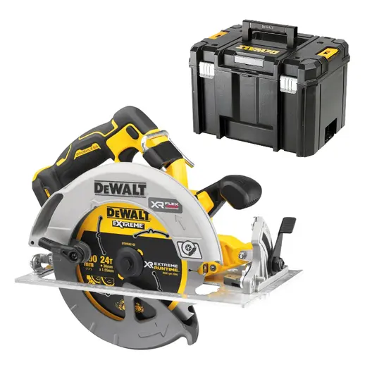 Акумулаторен ръчен циркуляр DeWALT  без батерия и зарядно, 18 V, ф 190 мм, 5500 об./мин, 57 °, DCS573NT