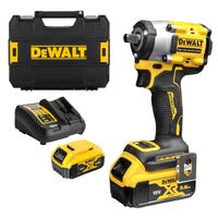 Акумулаторен гайковерт DeWALT с безчетков двигател  с 2 батерии и зарядно, 18 V, 5 Ah, 406 Nm, квадрат, 1/2", DCF922P2T