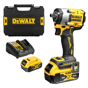 Гайковерт акумулаторен DeWALT с безчетков двигател с 2 батерии и зарядно, 18 V, 5 Ah, 406 Nm, квадрат, 1/2", DCF922P2T