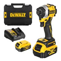 Акумулаторен гайковерт DeWALT с безчетков двигател  с 2 батерии и зарядно, 18 V, 5 Ah, 206.2 Nm, шестостен, 1/4", DCF850P2T