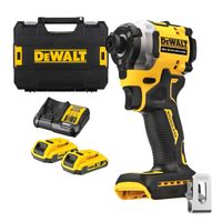 Акумулаторен гайковерт DeWALT с безчетков двигател  с 2 батерии и зарядно, 18 V, 2 Ah, 206.2 Nm, шестостен, 1/4", DCF850D2T