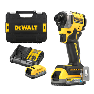 Гайковерт акумулаторен DeWALT с безчетков двигател с 2 батерии и зарядно, 18 V, 1.7 Ah, 206.2 Nm, 206.2 Nm, шестостен, 1/4", DCF850E2T