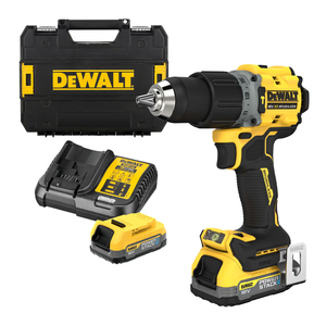 Бормашина винтоверт DeWALT акумулаторна ударна с 2 батерии и зарядно, 18 V, 1.7 Ah, 90 Nm, 1.5-13 мм, DCD805E2T