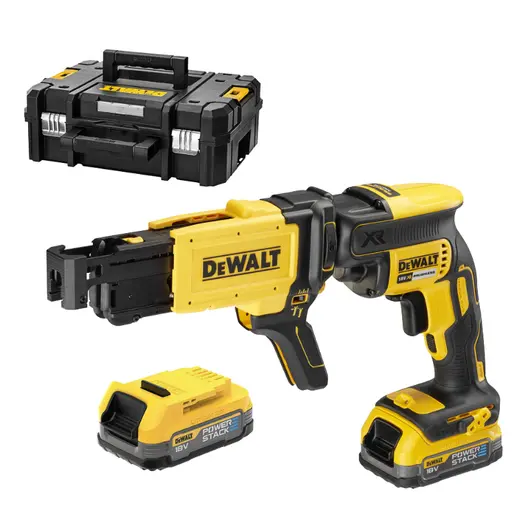 Акумулаторен винтоверт DeWALT с безчетков двигател за сухо строителство  с 1 батерия без зарядно, 18 V, 1.7 Ah, 30 Nm, 1/4", шестостен, DCF620E1K