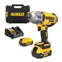 Акумулаторен гайковерт DeWALT с безчетков двигател  с 2 батерии и зарядно, 18 V, 5 Ah, 1355 Nm, квадрат, 1/2", DCF900P2T