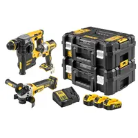 Комплект DeWALT акумулаторни инструменти  с 3 батерии и зарядно, DCF887, DCH273, DCG405, 18 V, 5 Ah, DCK305P3T