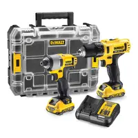 Комплект акумулаторни инструменти DeWALT  с 2 батерии и зарядно, DCD710, DCF815, 12 V, 2 Ah, DCK211D2T