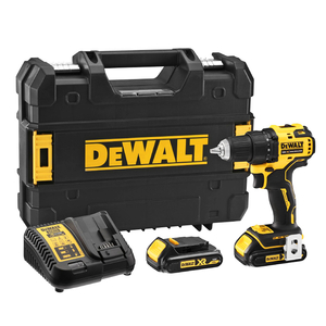 Акумулаторен винтоверт DeWALT с безчетков двигател с 2 батерии и зарядно, 18 V, 1.5 Ah, 65 Nm, 1.5-13 мм, DCD708S2T