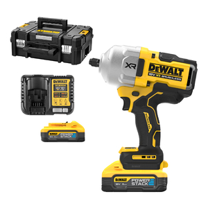 Гайковерт акумулаторен DeWALT с безчетков двигател с 2 батерии и зарядно, 18 V, 5 Ah, 1496 Nm, квадрат, 1/2", DCF961H2T