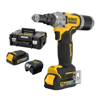 Акумулаторна нитачка за поп-нитове DeWALT  с 2 батерии и зарядно, 18 V, 2 Ah, 20 kN, 4.8-6.4 мм, DCF414E2GT