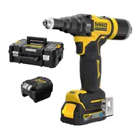 Акумулаторна нитачка за поп-нитове DeWALT  с 1 батерия и зарядно, 18 V, 1.7 Ah, 10 kN, 2.4-4.8 мм, DCF403E1GT