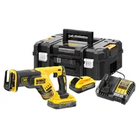 Саблен трион DeWALT акумулаторен безчетков  с 2 батерии и зарядно, 18 V, 5 Ah, 0-2900 хода/мин, 29 мм, DCS367H2T