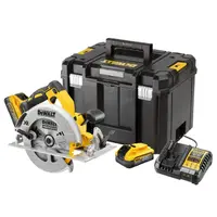 Акумулаторен ръчен циркуляр DeWALT  с 2 батерии и зарядно, 18 V, 5 Ah, ф 184 мм, 5500 об./мин, 57 °, DCS570H2T