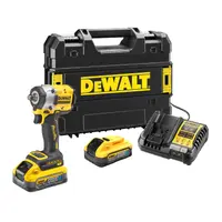 Акумулаторен гайковерт DeWALT с безчетков двигател  с 2 батерии и зарядно, 18 V, 5 Ah, 406 Nm, квадрат, 1/2", DCF921H2T