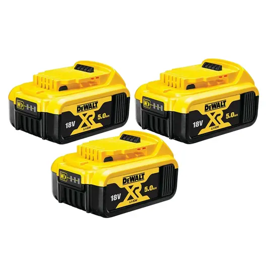 Акумулаторна батерия DeWALT Li-Ion за електроинструменти  18 V, 5 Ah, 3 бр., DCB184P3