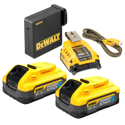 Акумулаторна батерия DeWALT Li-Ion със зарядно у-во  18 V, 5 Ah, 2 бр., DCB094H2