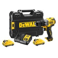 Акумулаторен винтоверт DeWALT ударен  с 2 батерии и зарядно, 12 V, 2 Ah, 57.5 Nm, 1.5-10 мм, DCD706D2