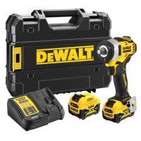 Акумулаторен гайковерт DeWALT с безчетков двигател  с 2 батерии и зарядно, 12 V, 5 Ah, 340 Nm, квадрат, 1/2", DCF901P2