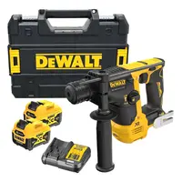 Акумулаторен перфоратор DeWALT с безчетков двигател  с 2 батерии и зарядно, SDS-plus, 12 V, 5 Ah, 1.1 J, 0-4280 уд./мин, DCH072P2