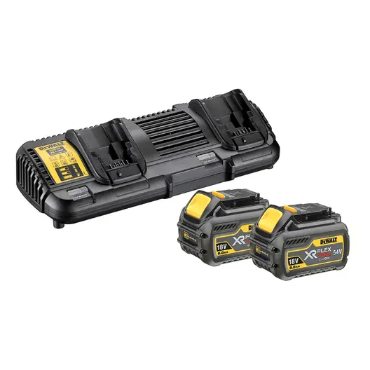 Акумулаторна батерия DeWALT Li-Ion със зарядно у-во  54/18 V, 2/6 Ah, 2 бр., DCB132T2