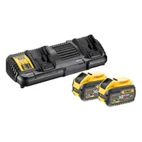 Акумулаторна батерия DeWALT Li-Ion със зарядно у-во  54/18 V, 3/9 Ah, 2 бр., DCB132X2