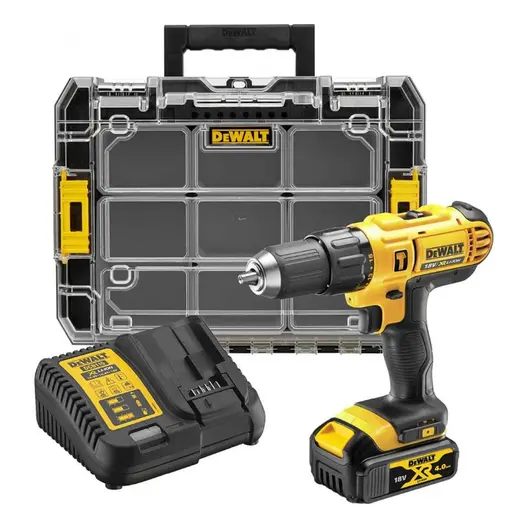 Акумулаторен винтоверт DeWALT ударен  с 1 батерия и зарядно, 18 V, 4 Ah, 42 Nm, 1.5-13 мм, DCD776M1T