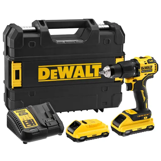 Акумулаторен винтоверт DeWALT ударен  с 2 батерии и зарядно, 18 V, 3 Ah, 65 Nm, 1.5-13 мм, DCD709L2T
