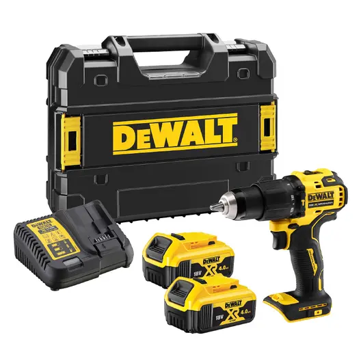 Акумулаторен винтоверт DeWALT ударен  с 2 батерии и зарядно, 18 V, 4 Ah, 65 Nm, 1.5-13 мм, DCD709M2T